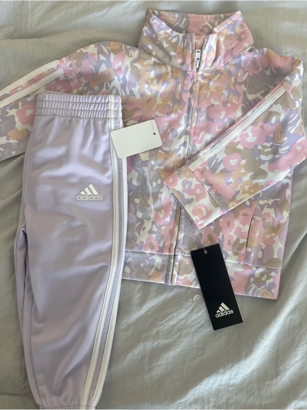 adidas Pastel Lilac & Pink Camo Girls Track Jacket and Pants